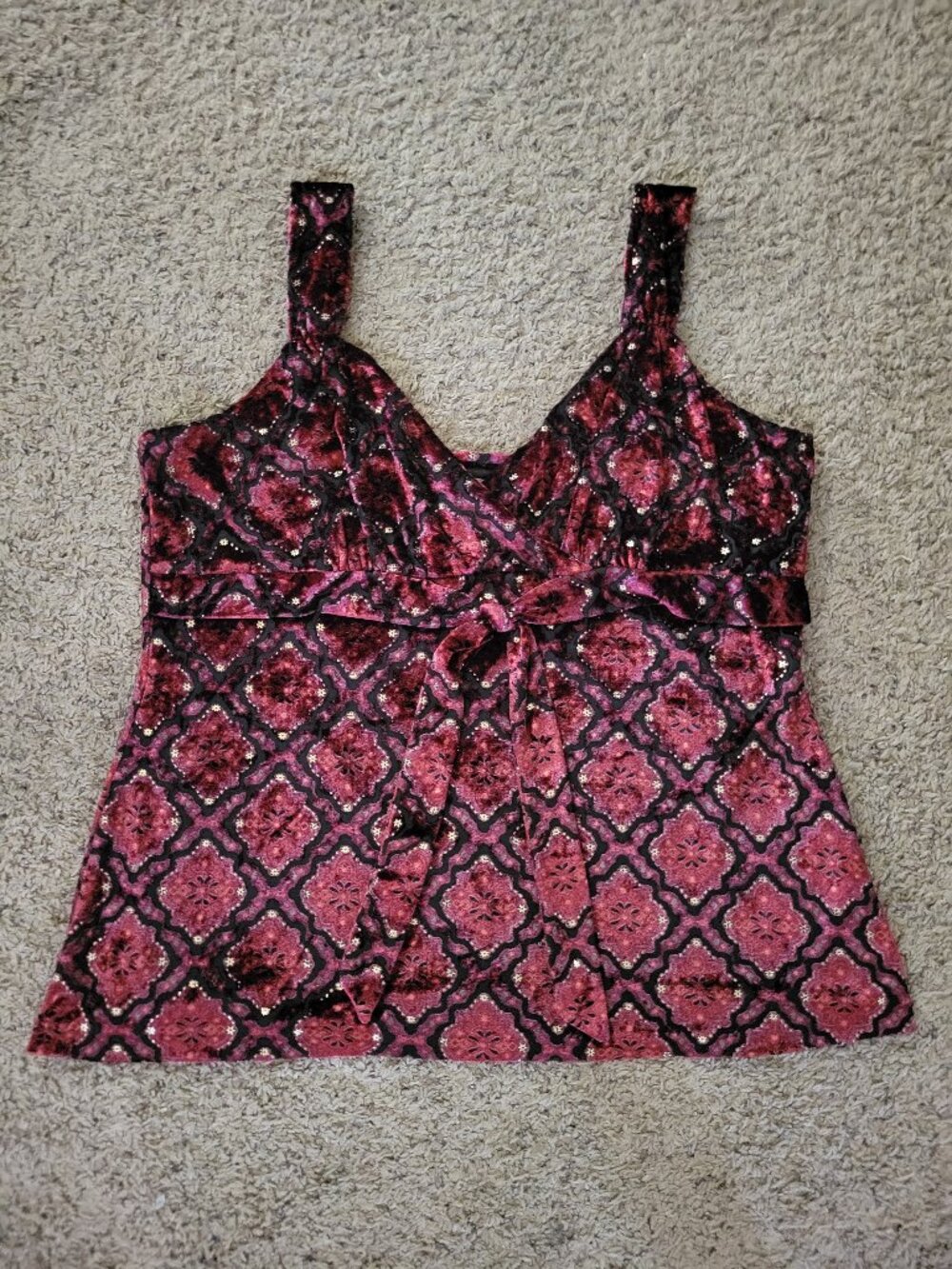 Whimsygoth Y2K Sleeveless Burgundy Tank XL